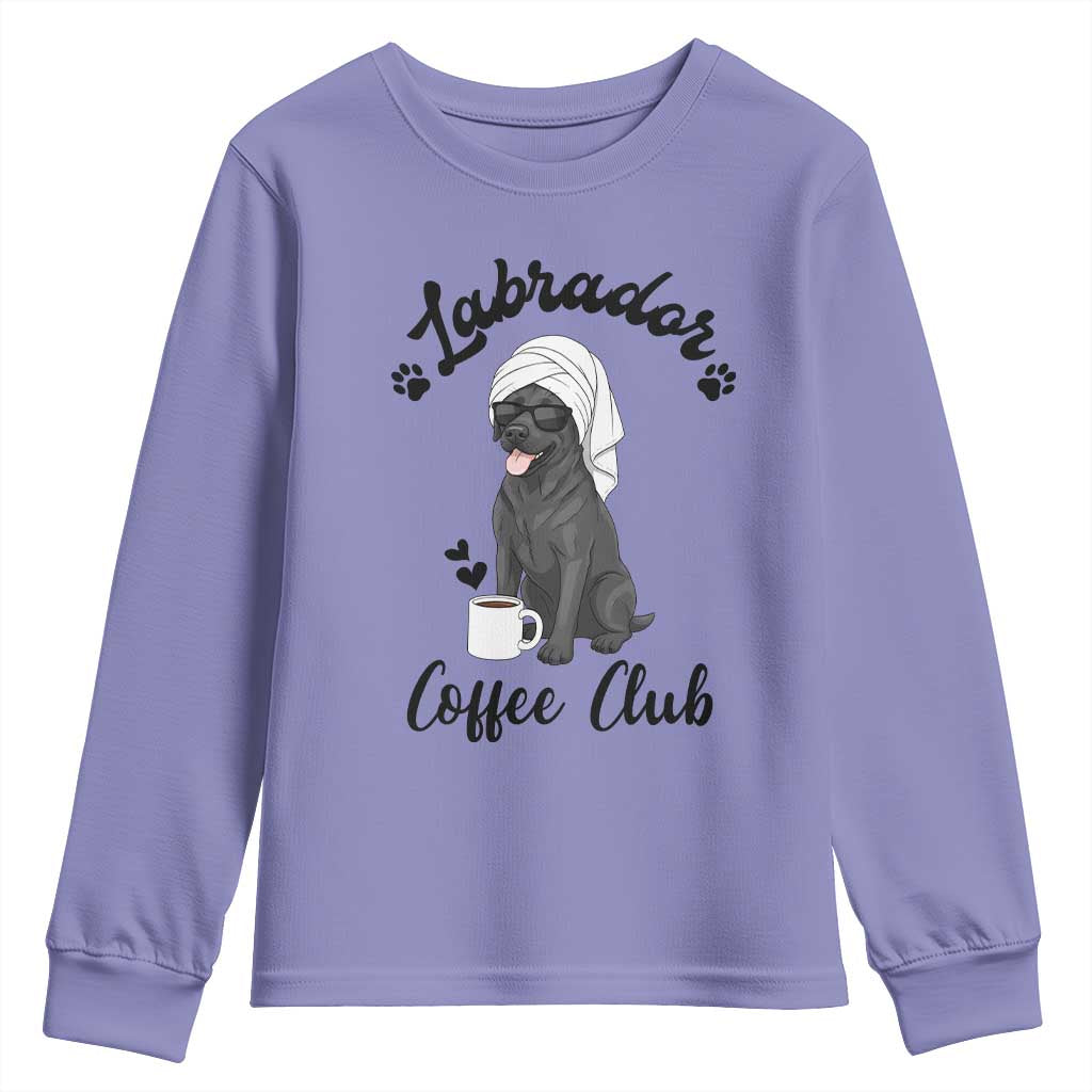 Labrador Coffee Club Youth Sweatshirt Funny Dog Lover Gift - Wonder Print Shop