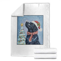 Cute Black Lab Christmas Throw Blanket Holiday Dog Lover Gift Idea - Wonder Print Shop