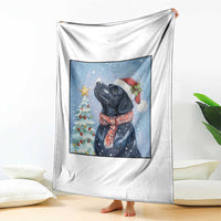Cute Black Lab Christmas Throw Blanket Holiday Dog Lover Gift Idea - Wonder Print Shop