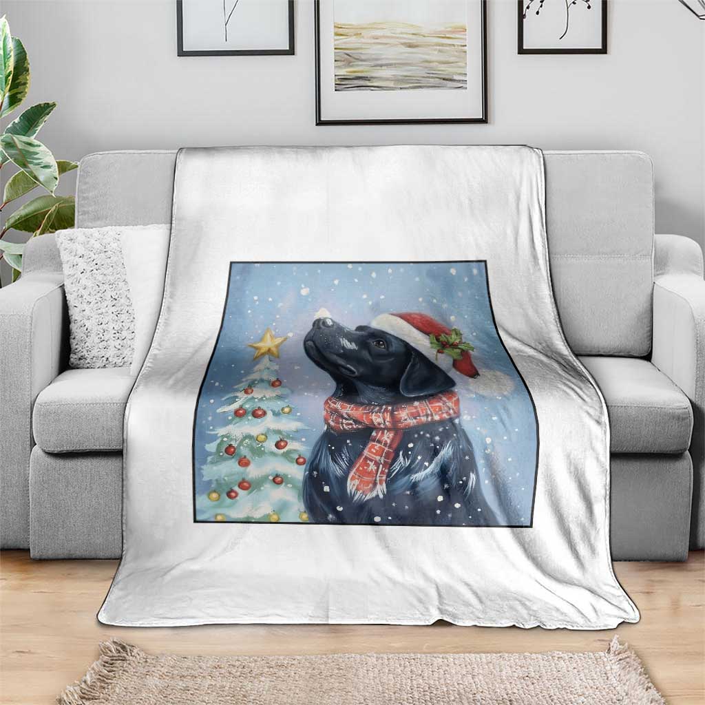Cute Black Lab Christmas Throw Blanket Holiday Dog Lover Gift Idea - Wonder Print Shop