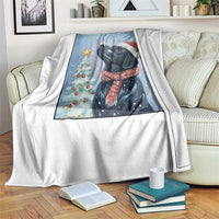 Cute Black Lab Christmas Throw Blanket Holiday Dog Lover Gift Idea - Wonder Print Shop