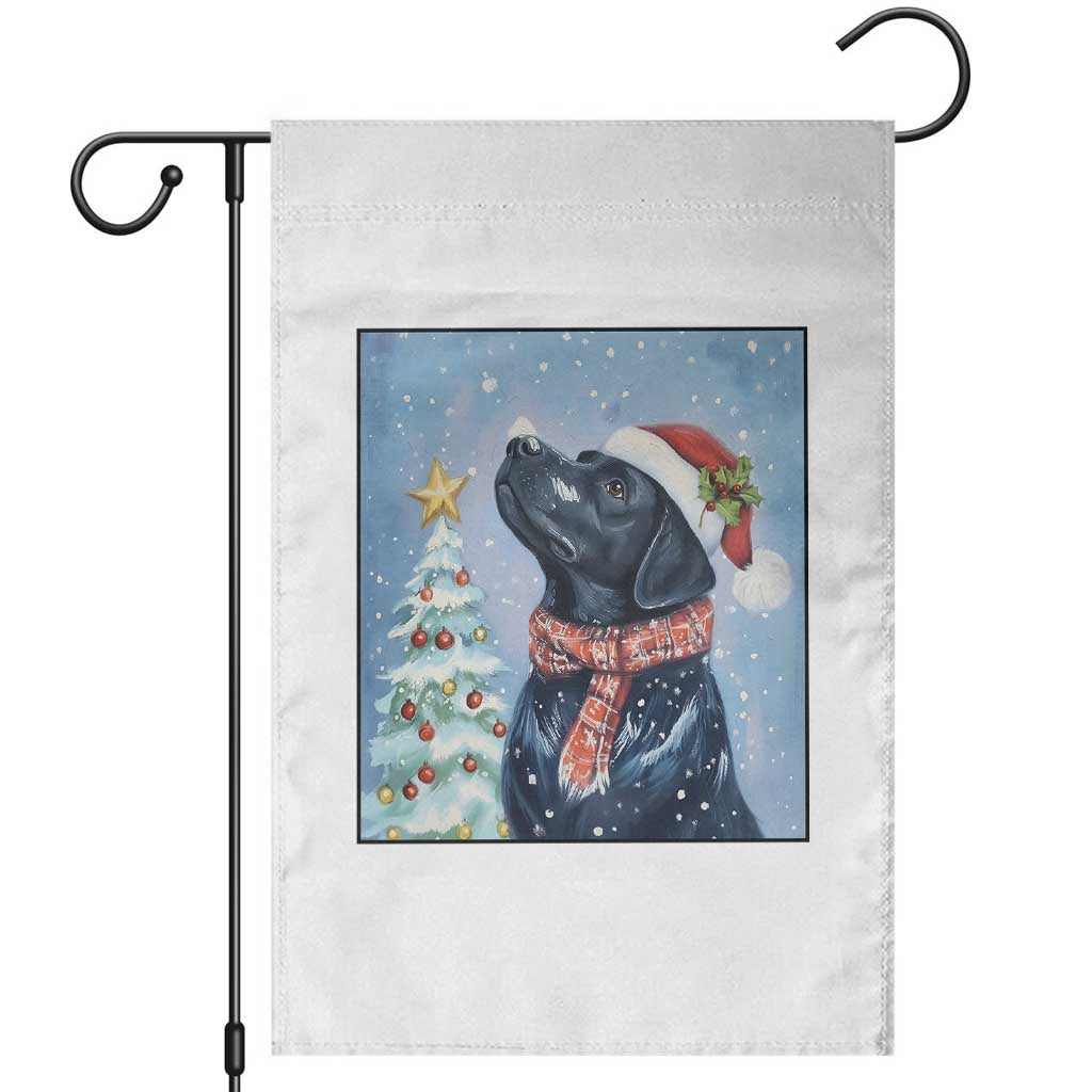Cute Black Lab Christmas Garden Flag Holiday Dog Lover Gift Idea - Wonder Print Shop