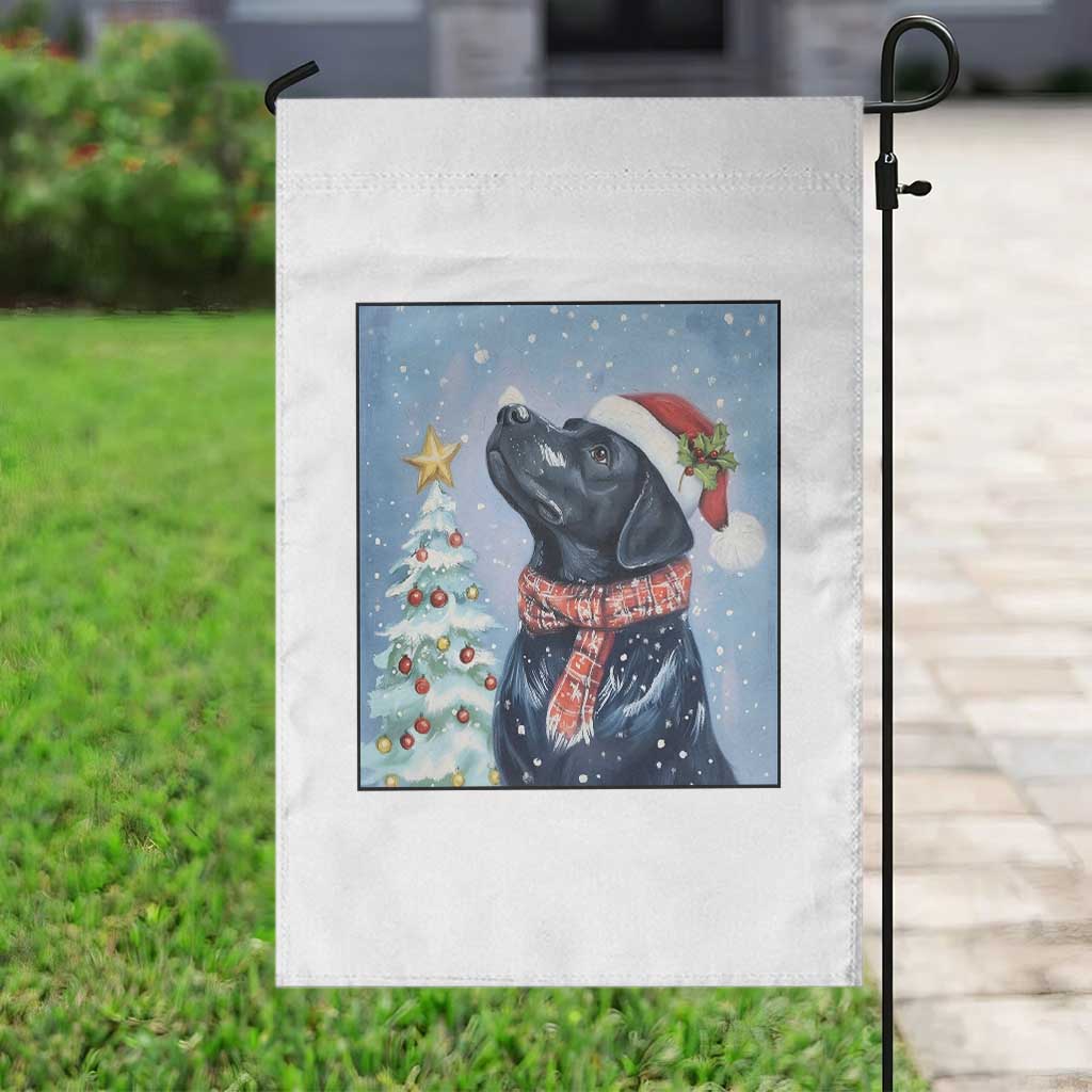 Cute Black Lab Christmas Garden Flag Holiday Dog Lover Gift Idea - Wonder Print Shop