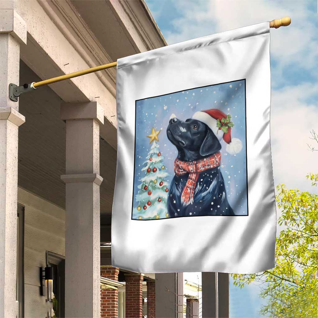 Cute Black Lab Christmas Garden Flag Holiday Dog Lover Gift Idea - Wonder Print Shop