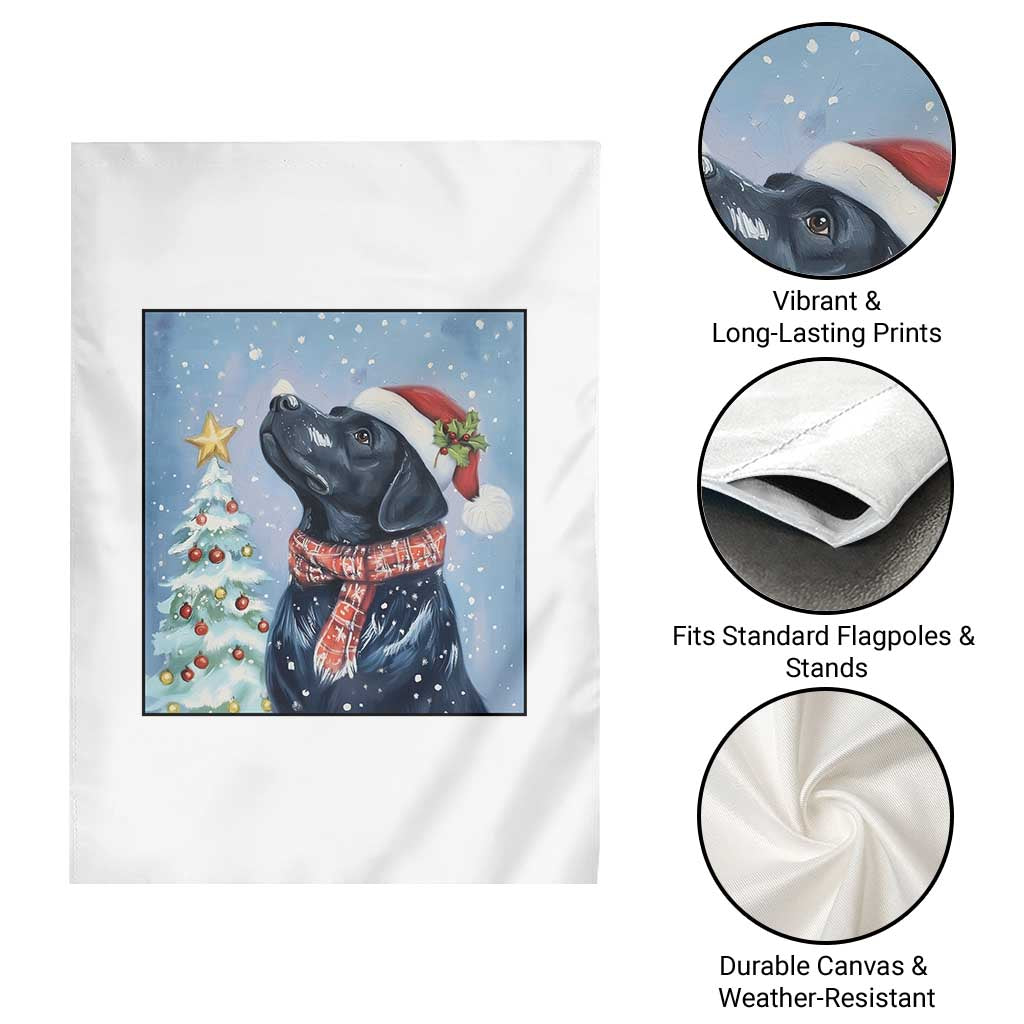 Cute Black Lab Christmas Garden Flag Holiday Dog Lover Gift Idea - Wonder Print Shop
