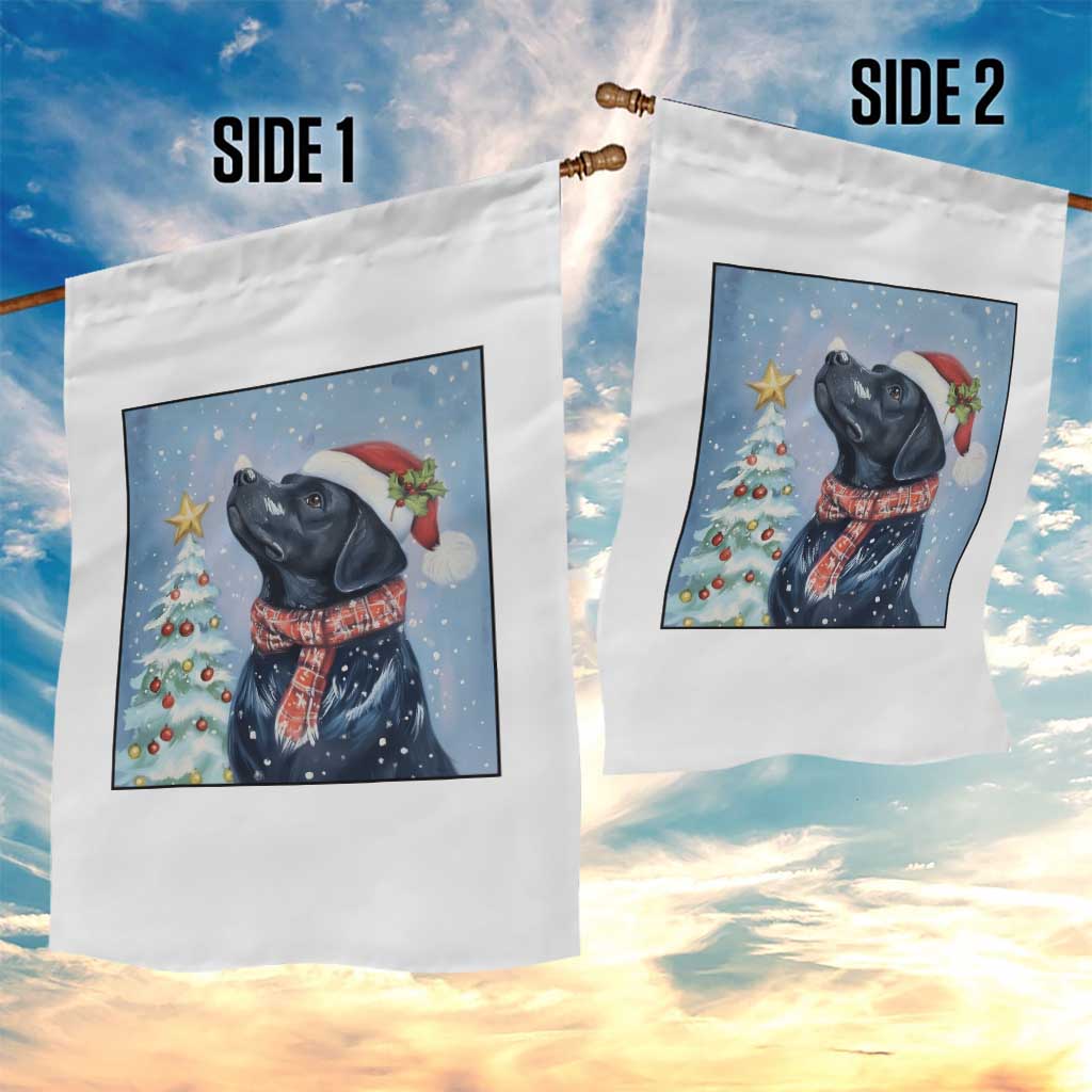 Cute Black Lab Christmas Garden Flag Holiday Dog Lover Gift Idea - Wonder Print Shop