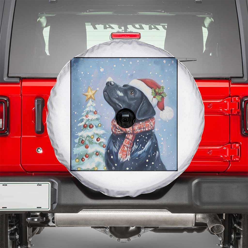 Cute Black Lab Christmas Spare Tire Cover Holiday Dog Lover Gift Idea - Wonder Print Shop