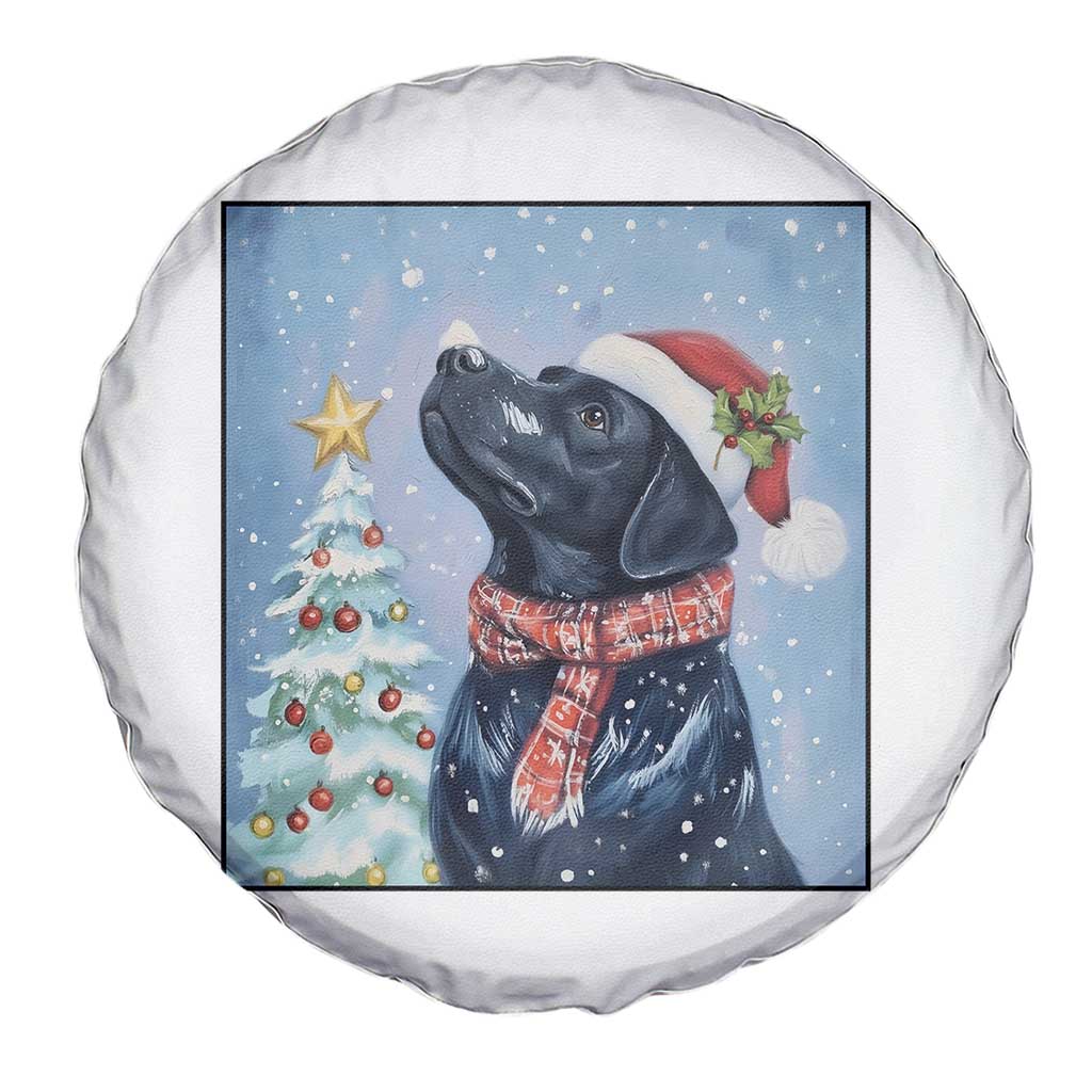 Cute Black Lab Christmas Spare Tire Cover Holiday Dog Lover Gift Idea - Wonder Print Shop