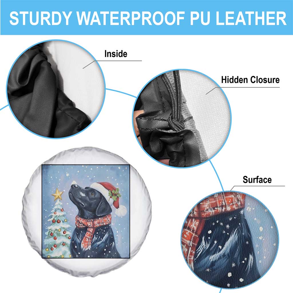 Cute Black Lab Christmas Spare Tire Cover Holiday Dog Lover Gift Idea - Wonder Print Shop