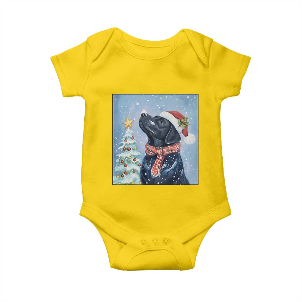 Cute Black Lab Christmas Baby Onesie Holiday Dog Lover Gift Idea - Wonder Print Shop