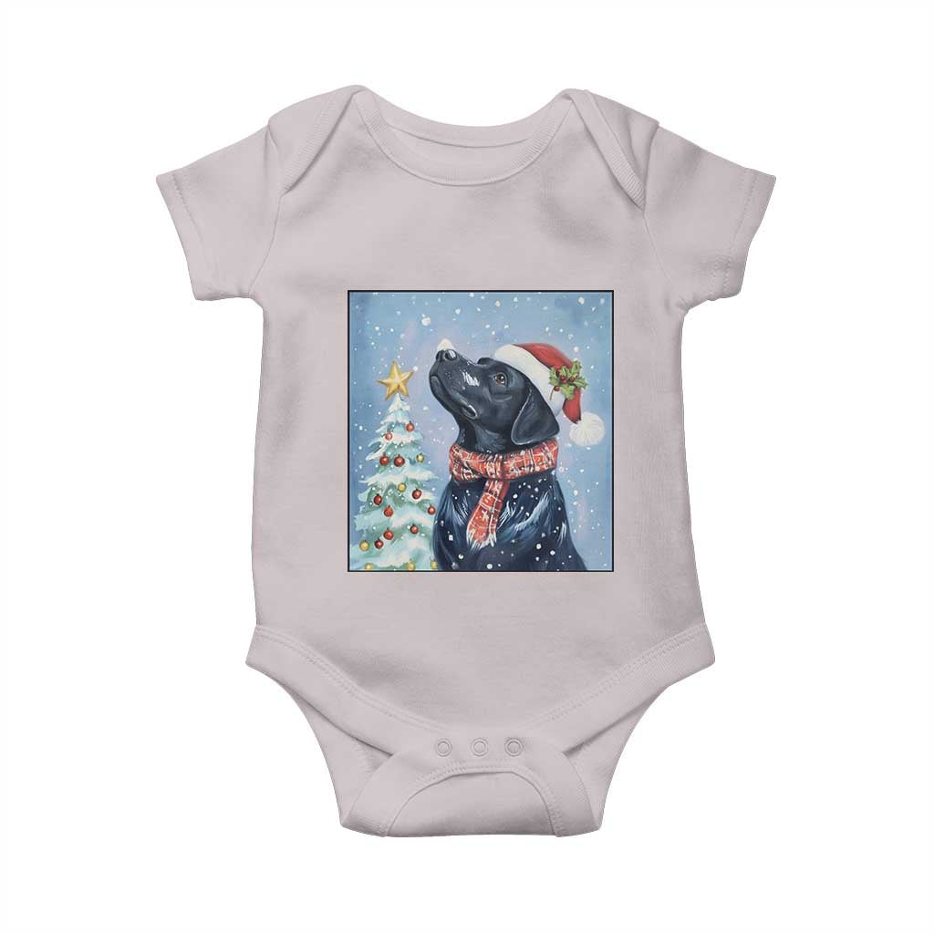 Cute Black Lab Christmas Baby Onesie Holiday Dog Lover Gift Idea - Wonder Print Shop