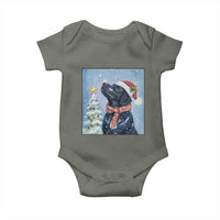 Cute Black Lab Christmas Baby Onesie Holiday Dog Lover Gift Idea - Wonder Print Shop