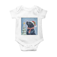 Cute Black Lab Christmas Baby Onesie Holiday Dog Lover Gift Idea - Wonder Print Shop