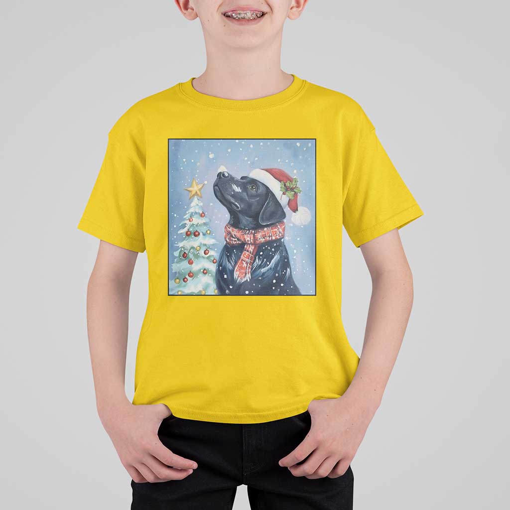 Cute Black Lab Christmas T Shirt For Kid Holiday Dog Lover Gift Idea - Wonder Print Shop