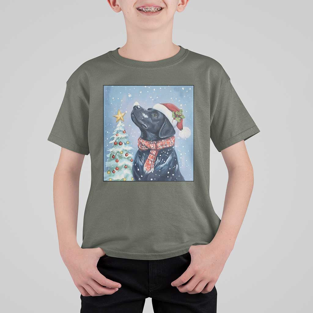 Cute Black Lab Christmas T Shirt For Kid Holiday Dog Lover Gift Idea - Wonder Print Shop