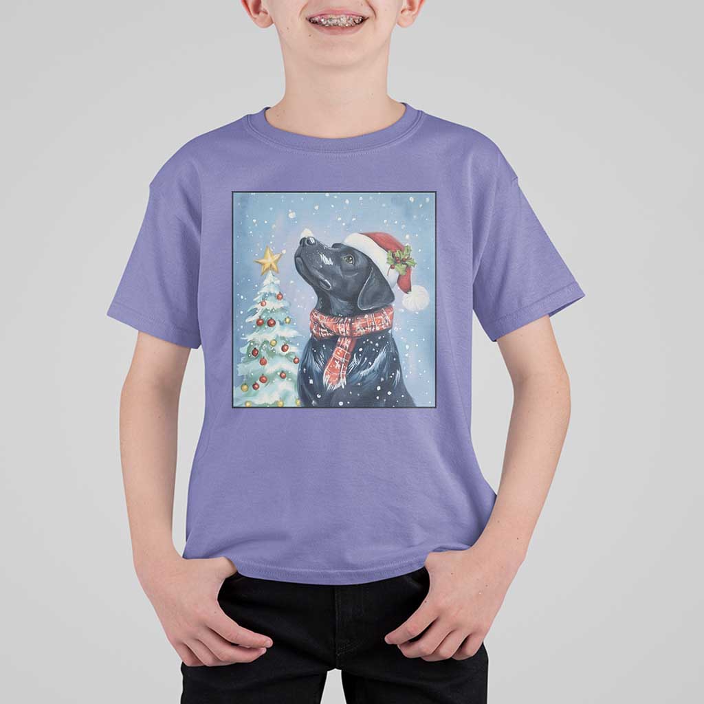 Cute Black Lab Christmas T Shirt For Kid Holiday Dog Lover Gift Idea - Wonder Print Shop