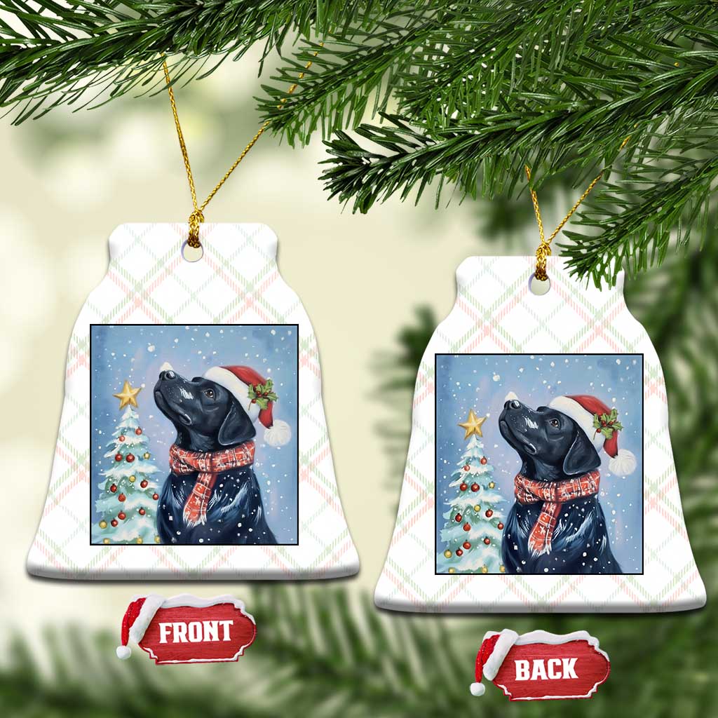 Cute Black Lab Xmas Ceramic Ornament Holiday Dog Lover Gift Idea - Wonder Print Shop
