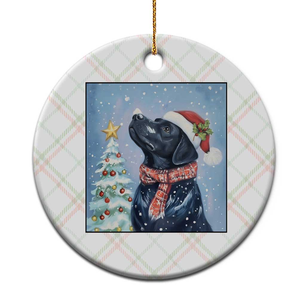 Cute Black Lab Xmas Ceramic Ornament Holiday Dog Lover Gift Idea - Wonder Print Shop