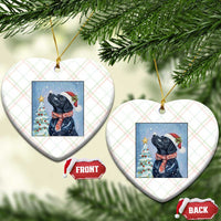 Cute Black Lab Xmas Ceramic Ornament Holiday Dog Lover Gift Idea - Wonder Print Shop
