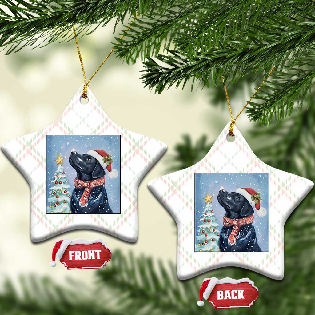 Cute Black Lab Xmas Ceramic Ornament Holiday Dog Lover Gift Idea - Wonder Print Shop