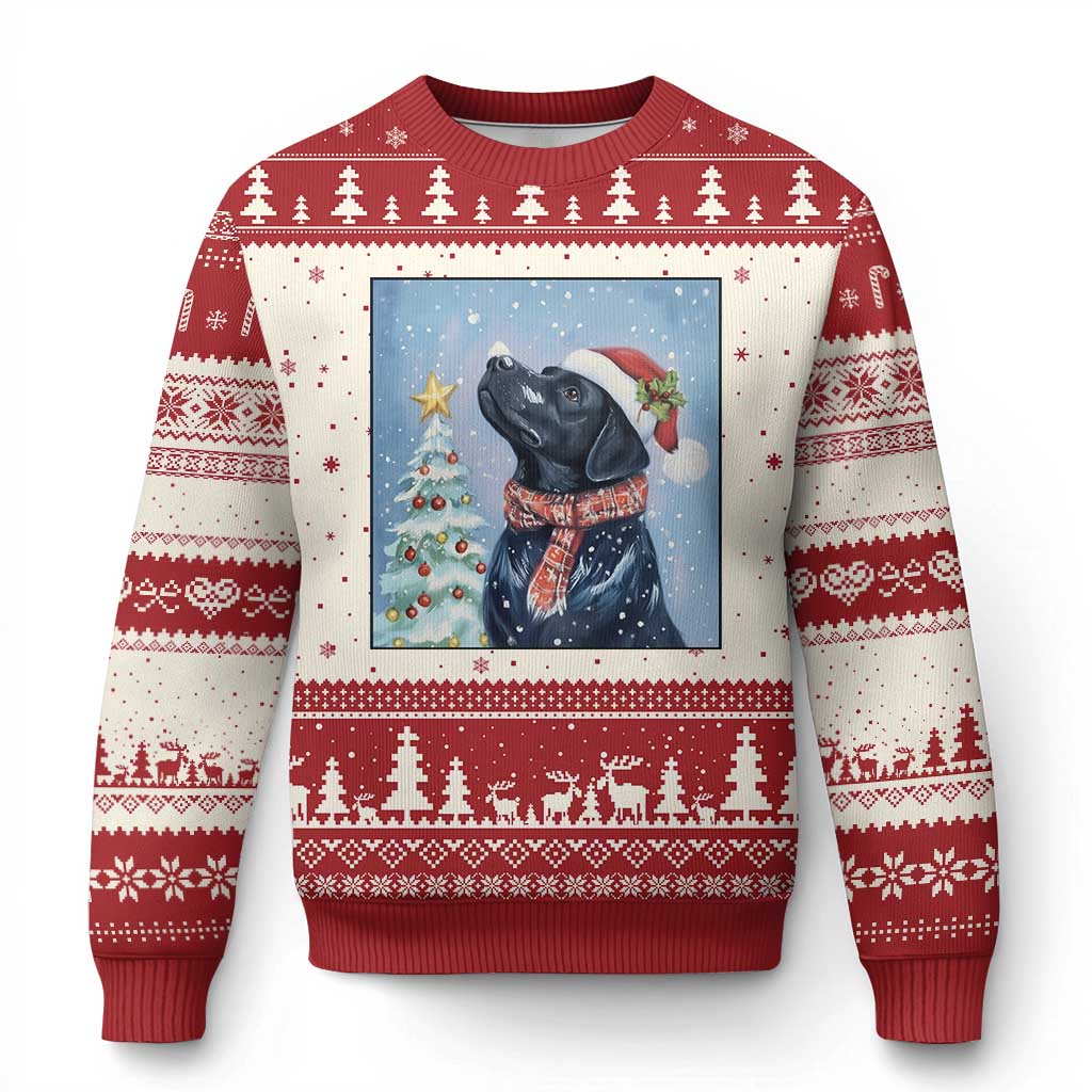 Cute Black Lab Xmas Ugly Christmas Sweater Holiday Dog Lover Gift Idea - Wonder Print Shop