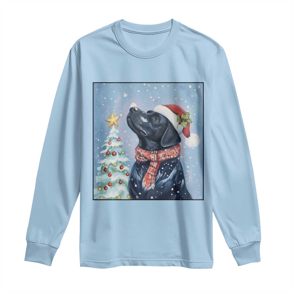 Cute Black Lab Christmas Long Sleeve Shirt Holiday Dog Lover Gift Idea - Wonder Print Shop