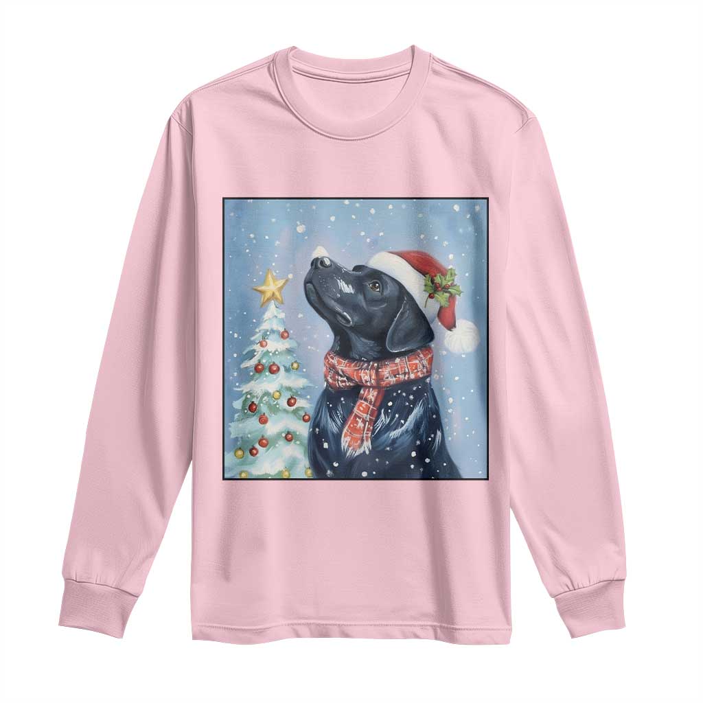 Cute Black Lab Christmas Long Sleeve Shirt Holiday Dog Lover Gift Idea - Wonder Print Shop