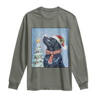 Cute Black Lab Christmas Long Sleeve Shirt Holiday Dog Lover Gift Idea - Wonder Print Shop