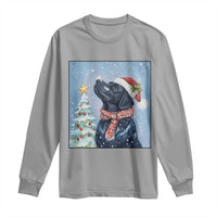 Cute Black Lab Christmas Long Sleeve Shirt Holiday Dog Lover Gift Idea - Wonder Print Shop