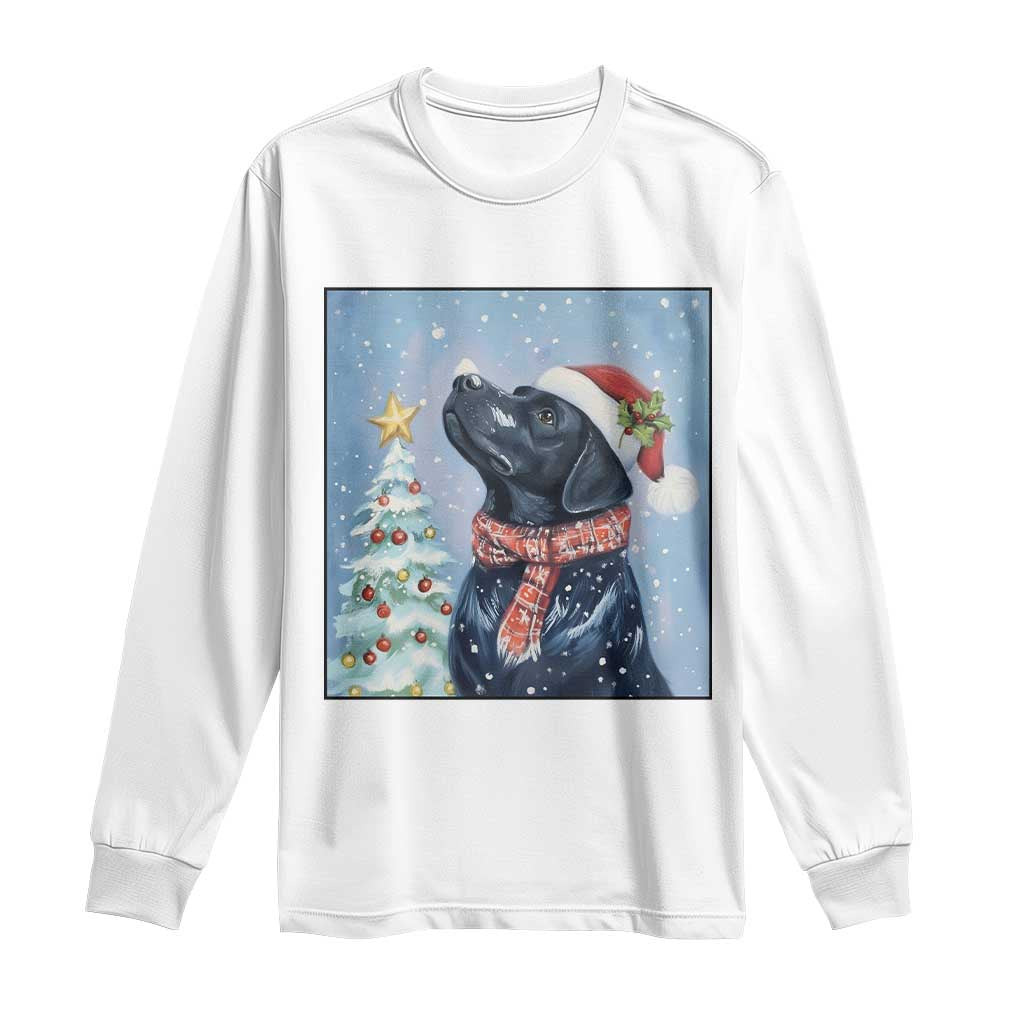 Cute Black Lab Christmas Long Sleeve Shirt Holiday Dog Lover Gift Idea - Wonder Print Shop