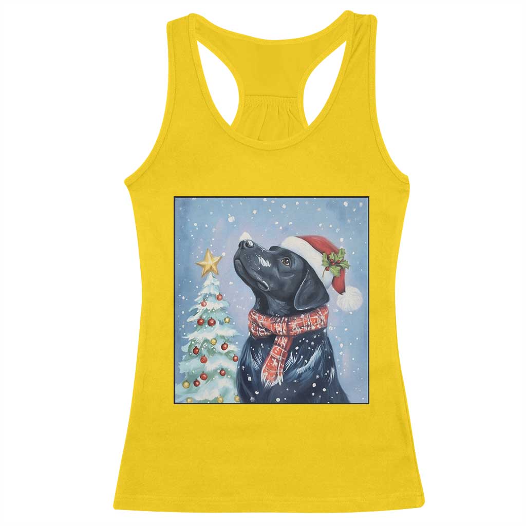 Cute Black Lab Christmas Racerback Tank Top Holiday Dog Lover Gift Idea - Wonder Print Shop