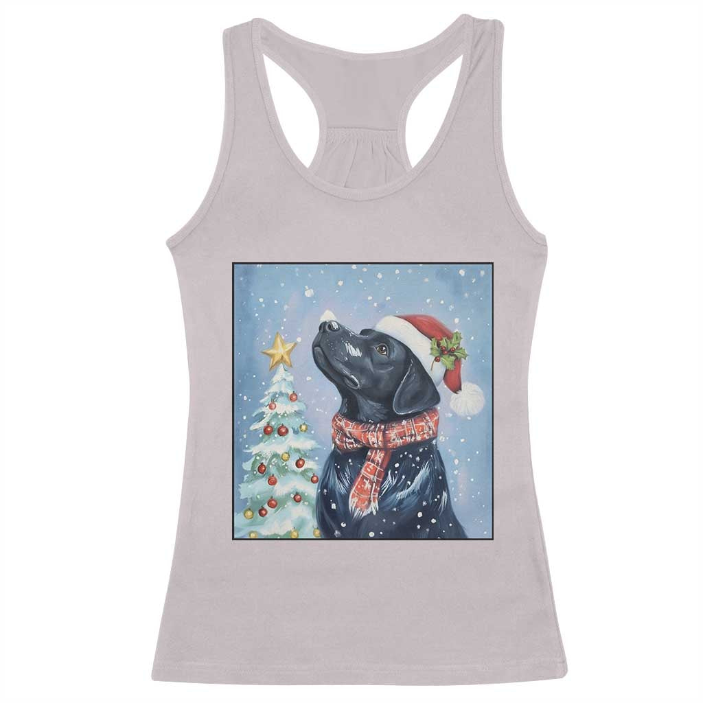 Cute Black Lab Christmas Racerback Tank Top Holiday Dog Lover Gift Idea - Wonder Print Shop