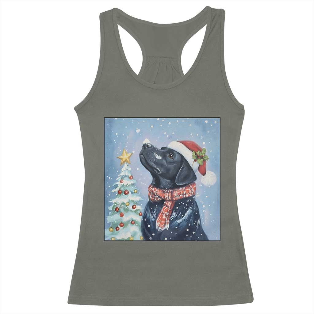 Cute Black Lab Christmas Racerback Tank Top Holiday Dog Lover Gift Idea - Wonder Print Shop