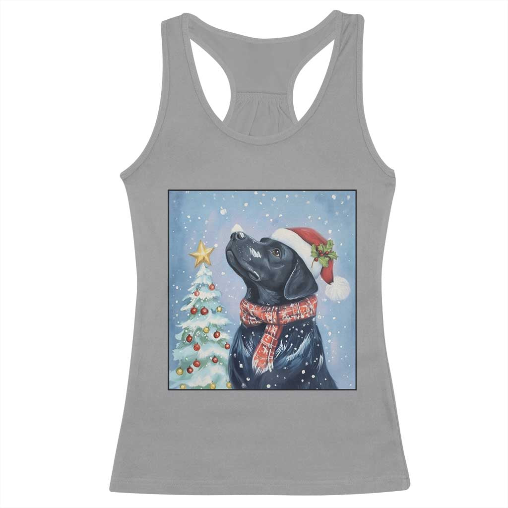 Cute Black Lab Christmas Racerback Tank Top Holiday Dog Lover Gift Idea - Wonder Print Shop