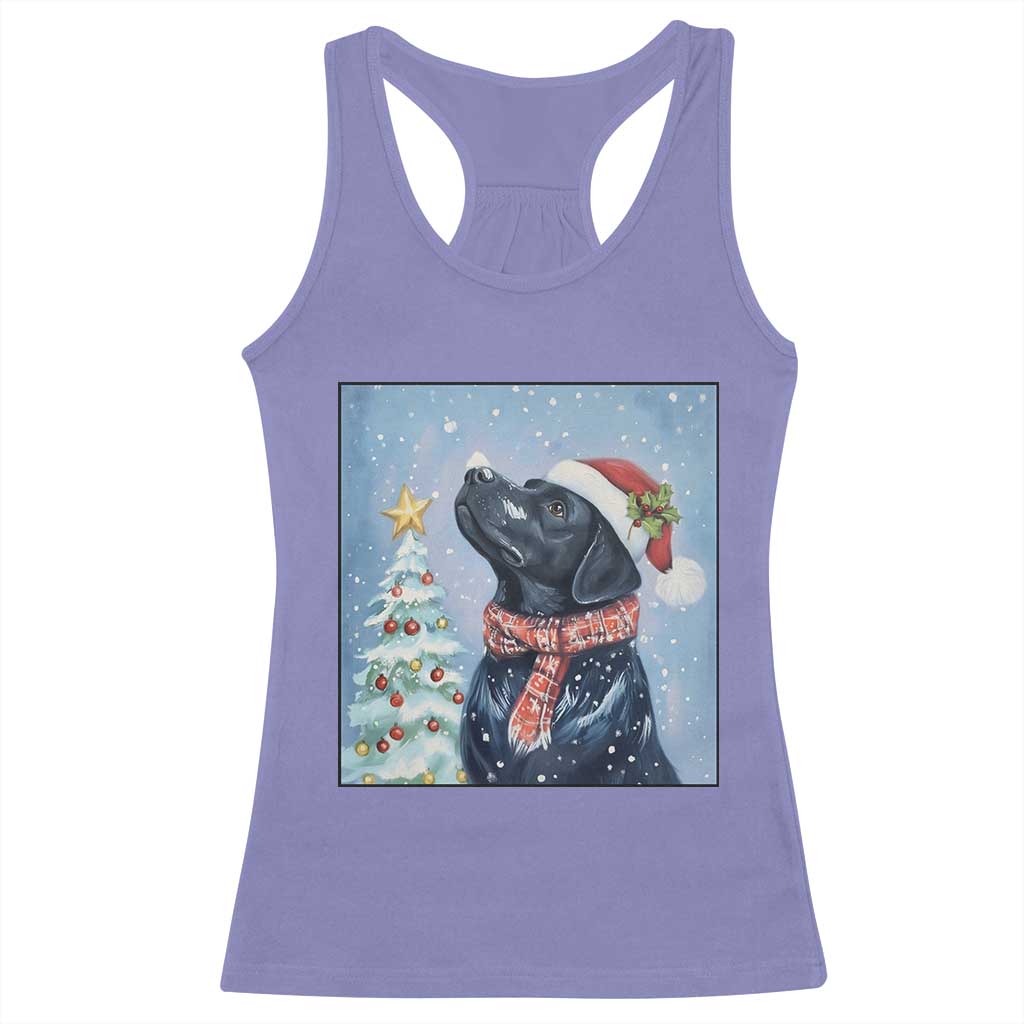 Cute Black Lab Christmas Racerback Tank Top Holiday Dog Lover Gift Idea - Wonder Print Shop