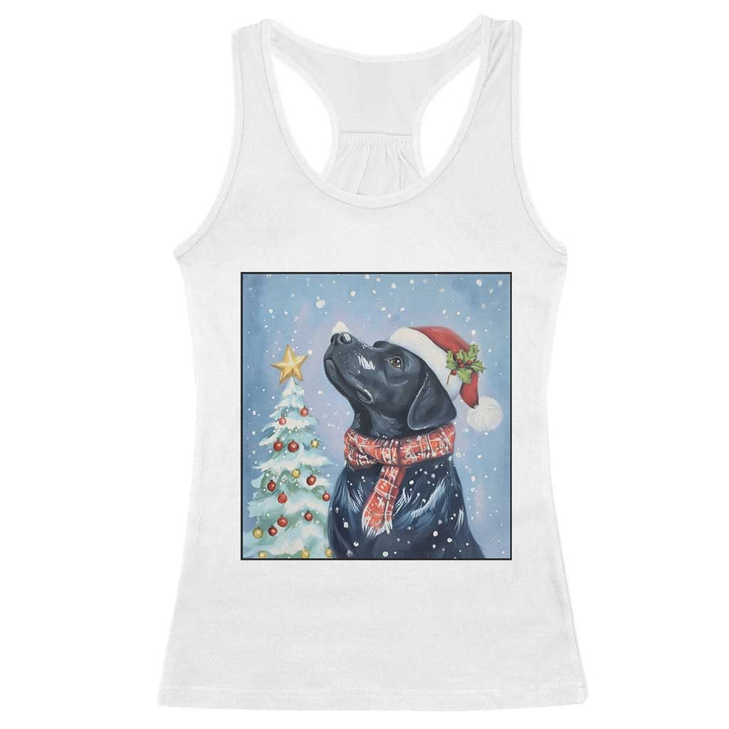 Cute Black Lab Christmas Racerback Tank Top Holiday Dog Lover Gift Idea - Wonder Print Shop
