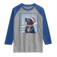 Cute Black Lab Christmas Raglan Shirt Holiday Dog Lover Gift Idea - Wonder Print Shop