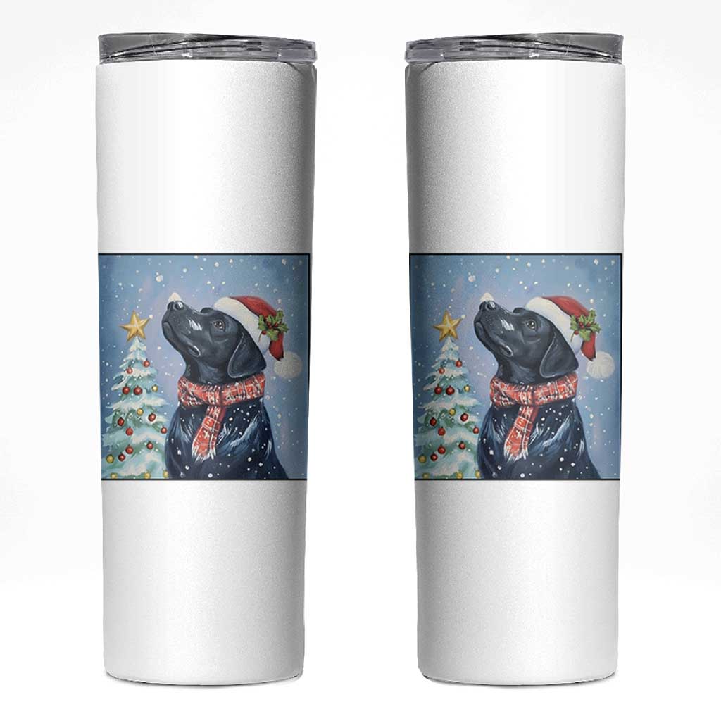 Cute Black Lab Christmas Skinny Tumbler Holiday Dog Lover Gift Idea - Wonder Print Shop