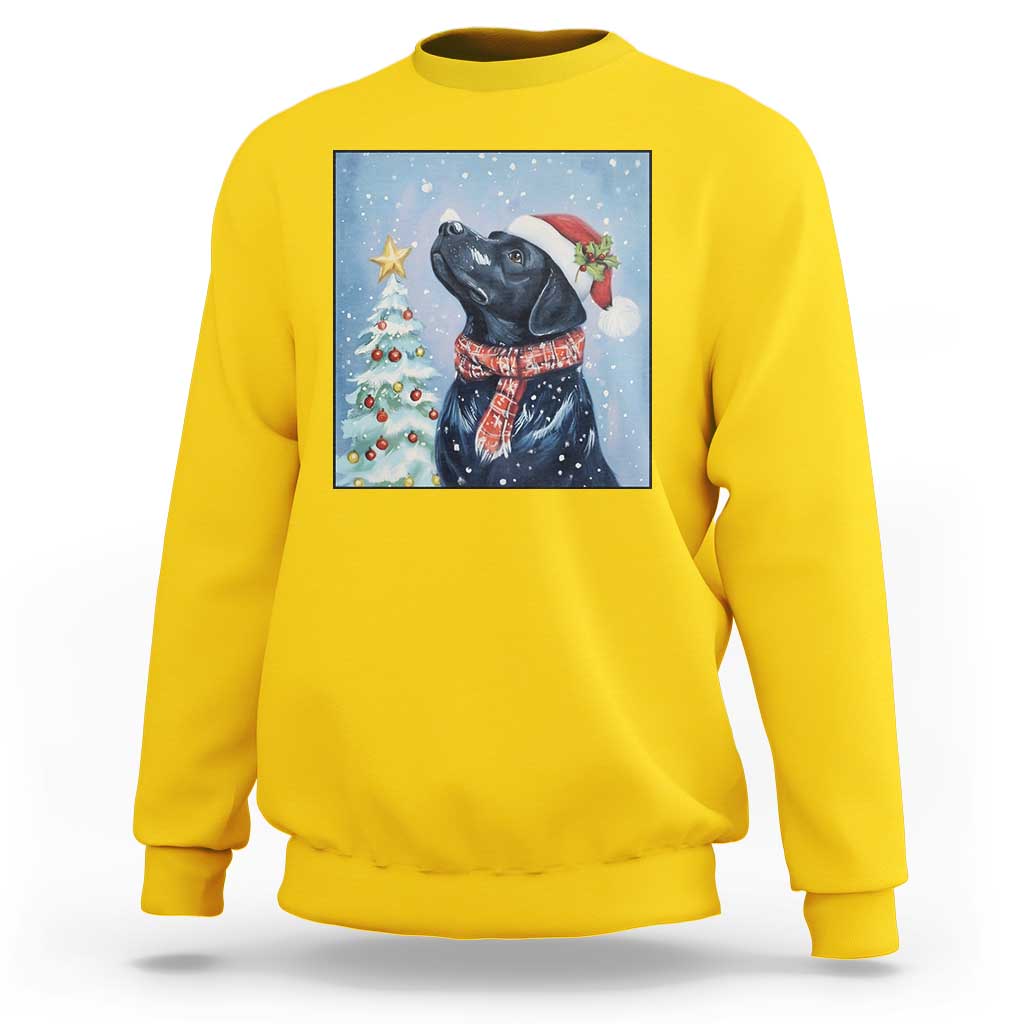 Cute Black Lab Christmas Sweatshirt Holiday Dog Lover Gift Idea - Wonder Print Shop