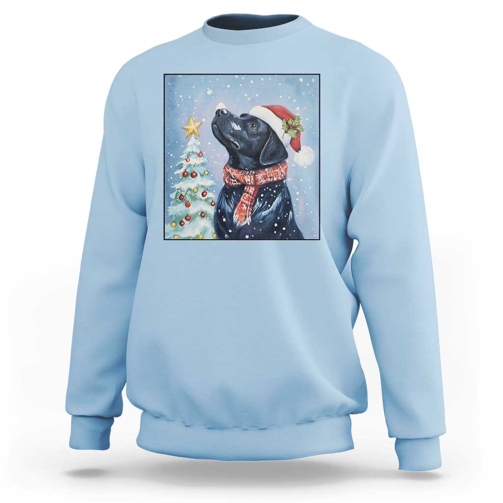 Cute Black Lab Christmas Sweatshirt Holiday Dog Lover Gift Idea - Wonder Print Shop