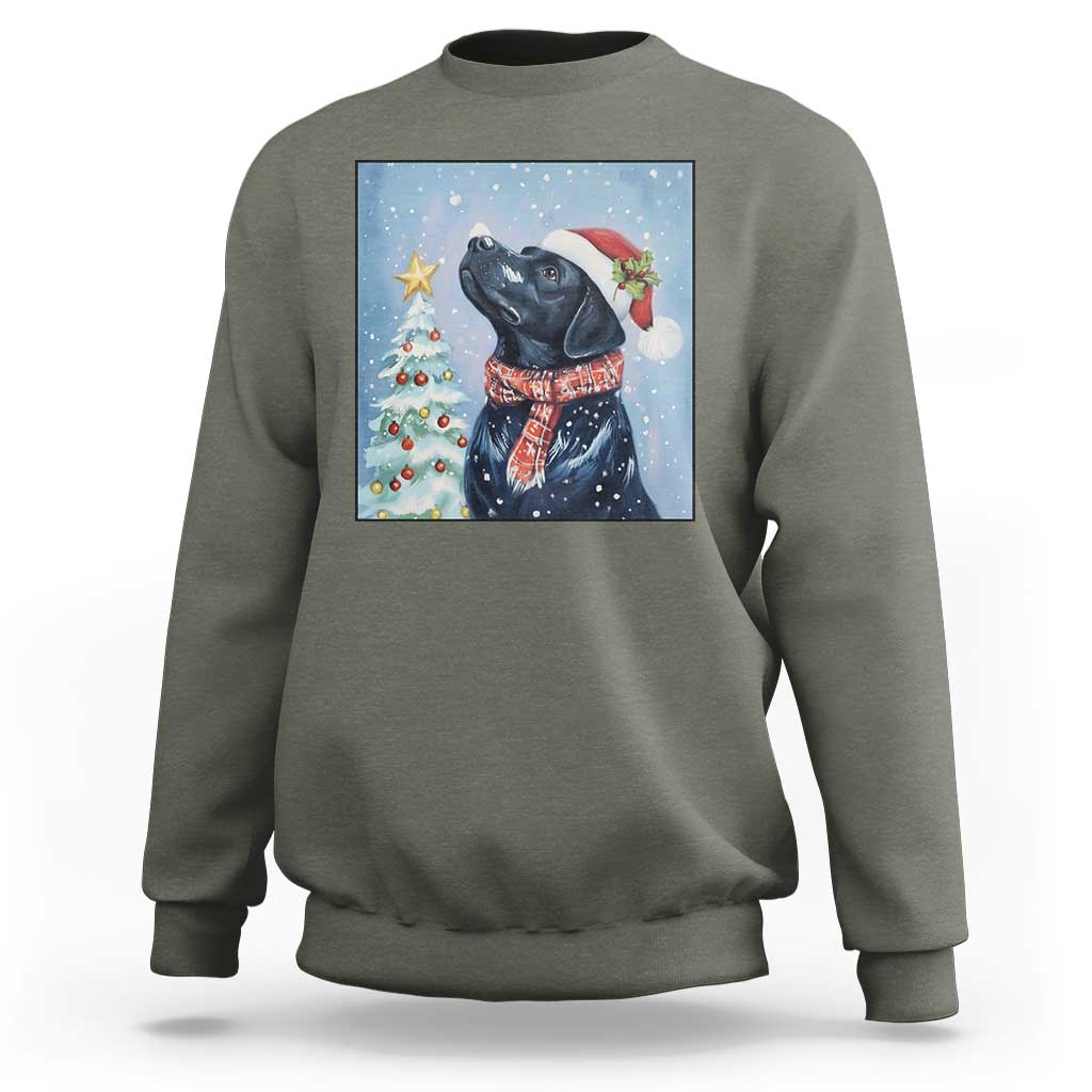 Cute Black Lab Christmas Sweatshirt Holiday Dog Lover Gift Idea - Wonder Print Shop