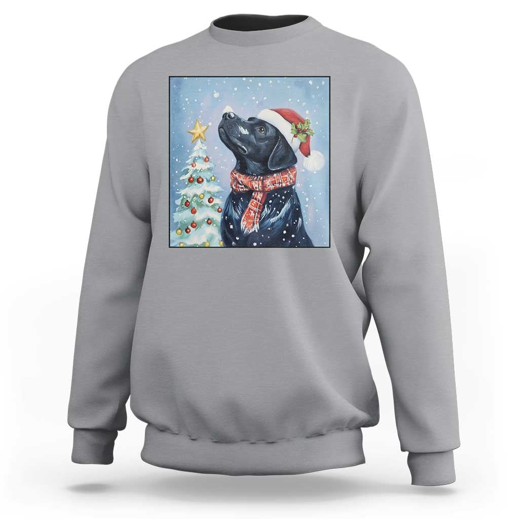 Cute Black Lab Christmas Sweatshirt Holiday Dog Lover Gift Idea - Wonder Print Shop