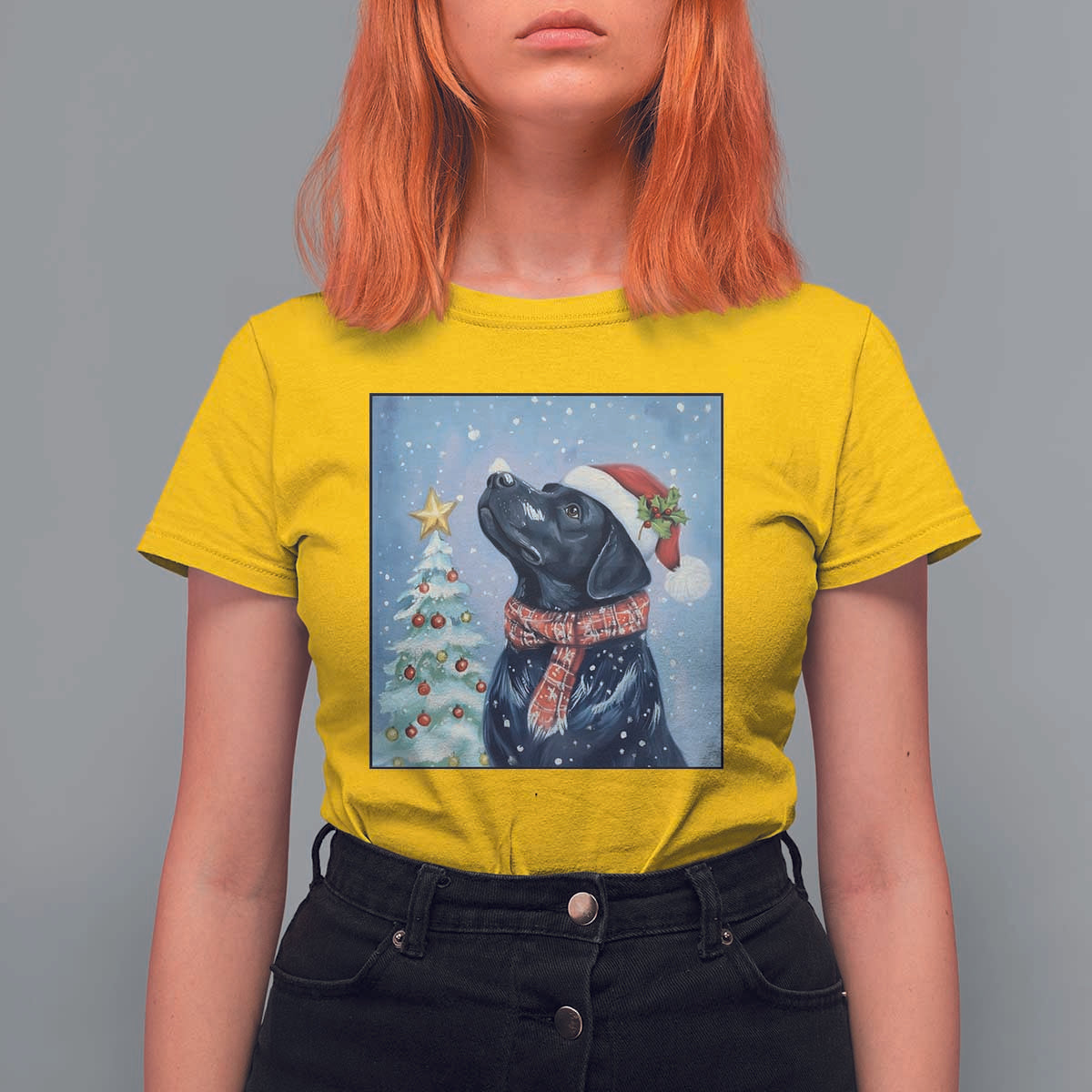 Cute Black Lab Christmas T Shirt For Women Holiday Dog Lover Gift Idea - Wonder Print Shop