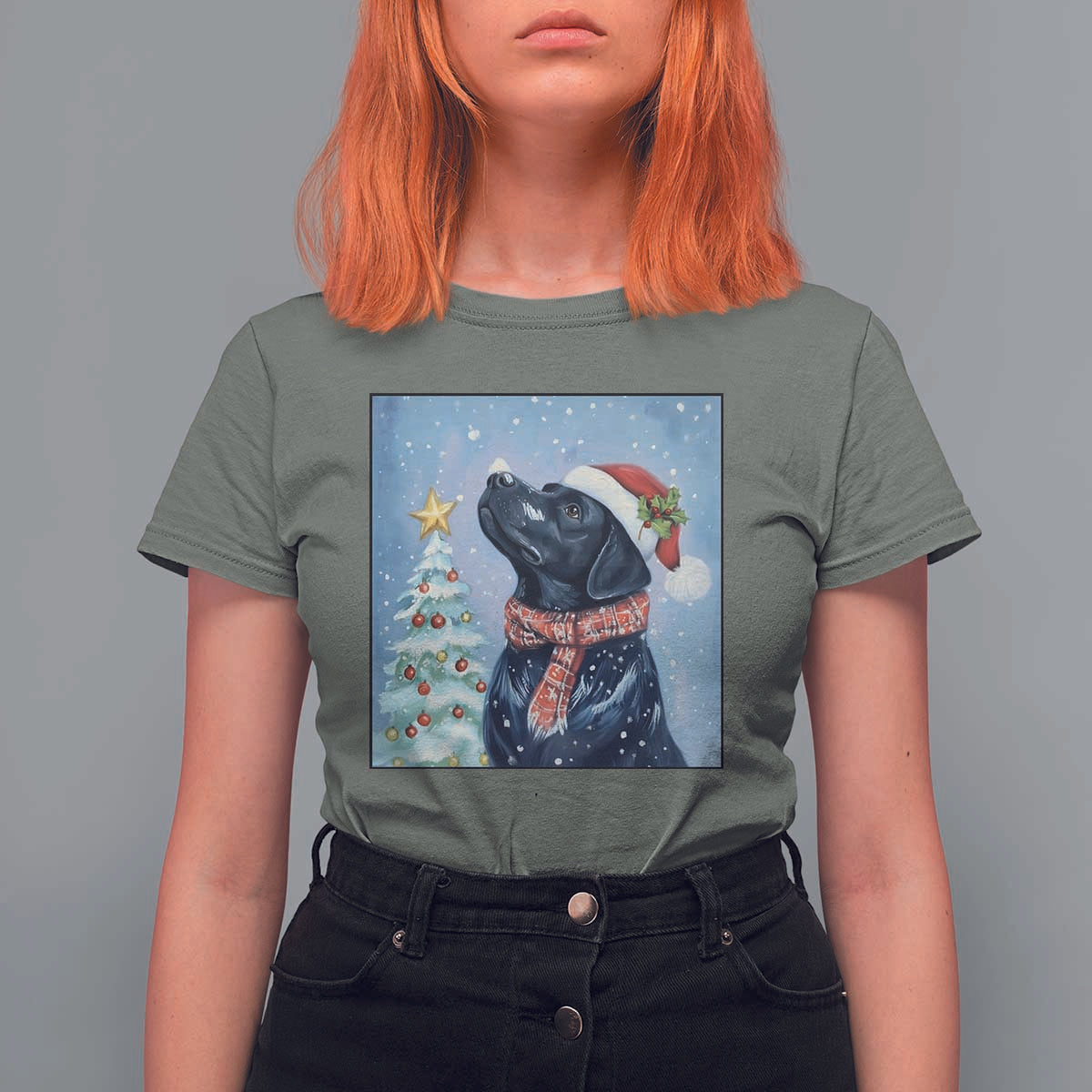 Cute Black Lab Christmas T Shirt For Women Holiday Dog Lover Gift Idea - Wonder Print Shop