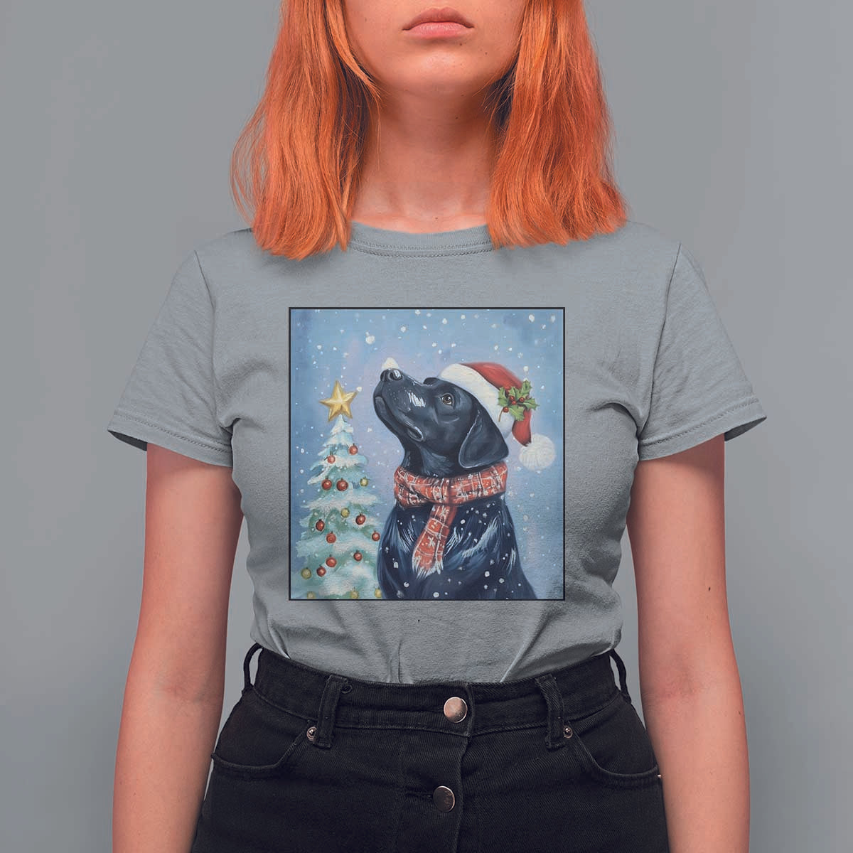 Cute Black Lab Christmas T Shirt For Women Holiday Dog Lover Gift Idea - Wonder Print Shop