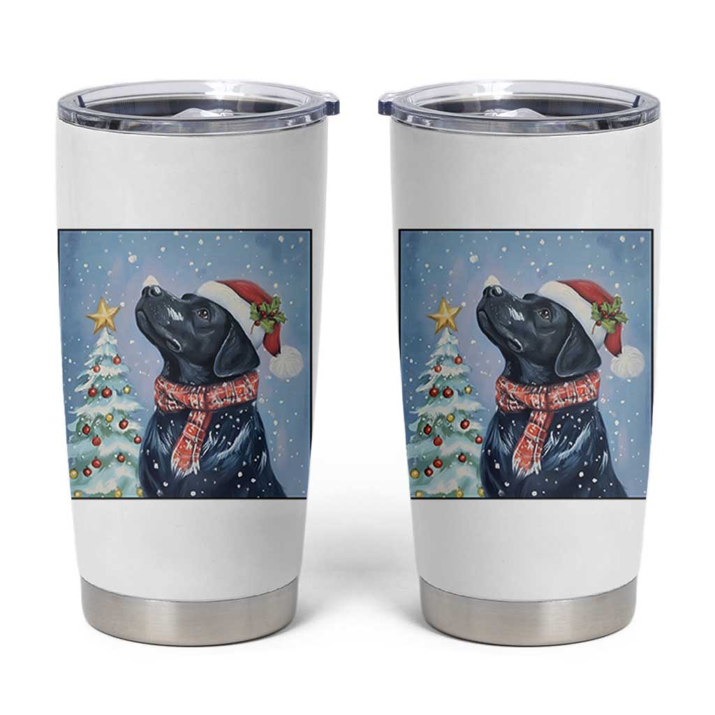 Cute Black Lab Christmas Tumbler Cup Holiday Dog Lover Gift Idea - Wonder Print Shop