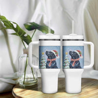 Cute Black Lab Christmas Tumbler With Handle Holiday Dog Lover Gift Idea - Wonder Print Shop