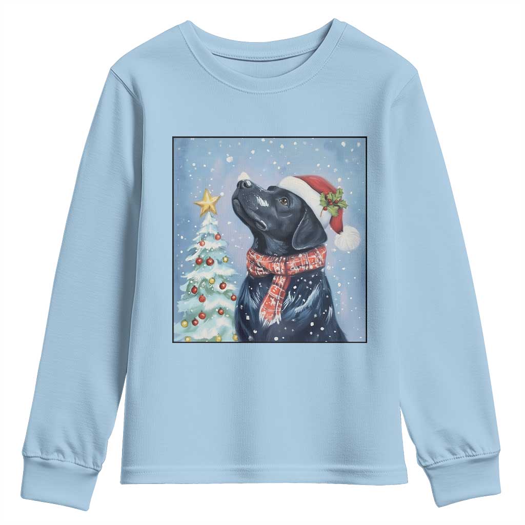 Cute Black Lab Christmas Youth Sweatshirt Holiday Dog Lover Gift Idea - Wonder Print Shop