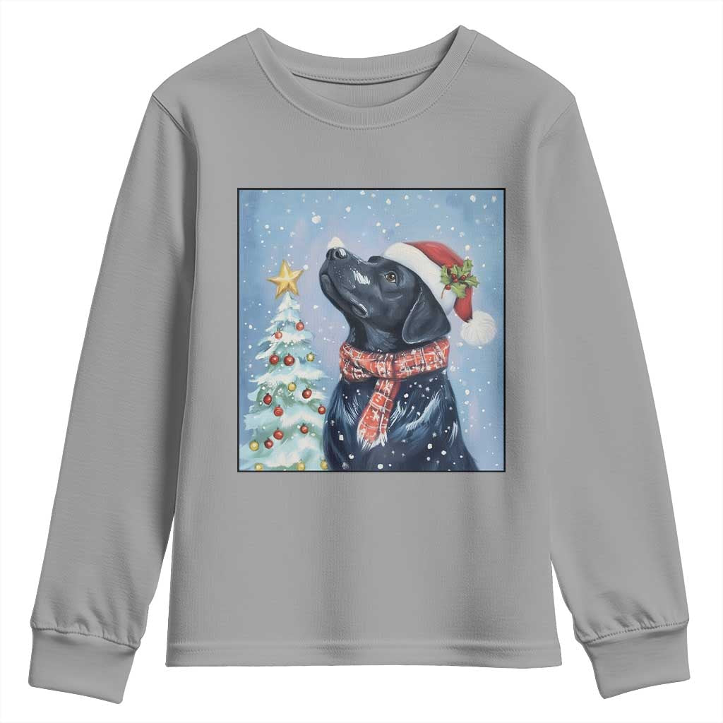 Cute Black Lab Christmas Youth Sweatshirt Holiday Dog Lover Gift Idea - Wonder Print Shop