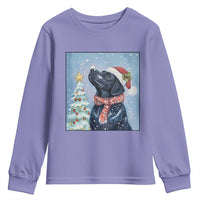 Cute Black Lab Christmas Youth Sweatshirt Holiday Dog Lover Gift Idea - Wonder Print Shop